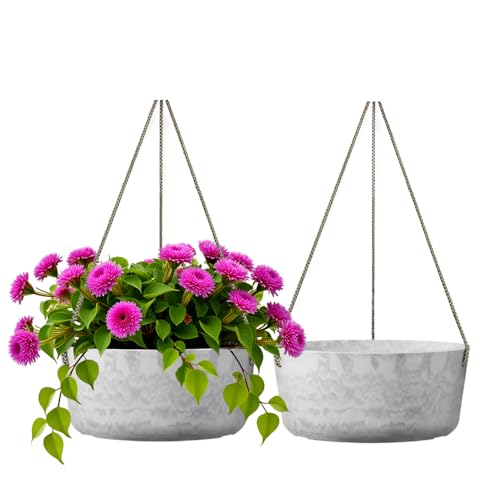 Asnext 2 Pack 10.7 Inch Hanging Planter for Indoor Plants, Marble - color: Marble