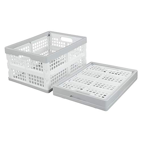Vababa 3-Pack Plastic Stackable Collapsible Storage Crate, 15 L - size: 15 L