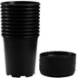 Fasmov 10PCS 1 Gallon Durable Nursery Pot Garden Flower Pots Nursery Plant Container Kit with 10 Pcs Matching Pallets, Black - color: Black