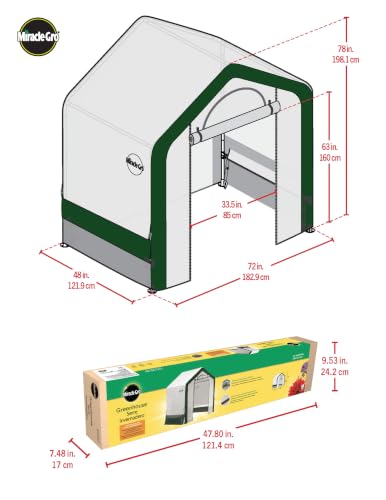 Miracle-Gro Walk-in Indoor/Outdoor Greenhouse, Clear, 6 x 4 x 6 ft - size: 6' x 4' x 6' - 2025 Model
