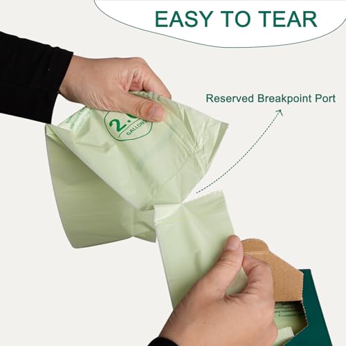 HECTOLIFE 2.6 Gallon 300 Count Compostable Bags Handle Tie - style: 2.6gallon (300count)