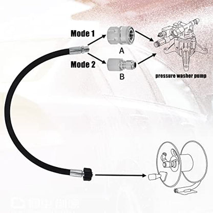Tool Daily Pressure Washer Whip Hose 2 FT, 3/8" NPT + M22-14 Female Thread - size: 2 FT