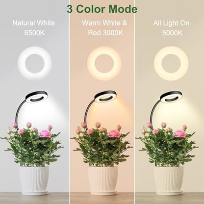 wolezek 2 in 1 Grow Lights for Indoor Plants, 3 Colors 48 LEDs Plant Lights - color: Black 3 Pack