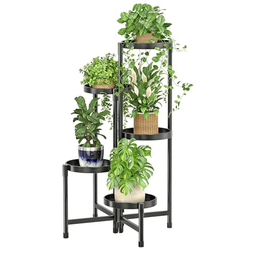 Simple Trending Plant Stand, Corner Plant Shelf with 5 Rotating Trays