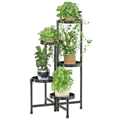 Simple Trending Plant Stand, Corner Plant Shelf with 5 Rotating Trays