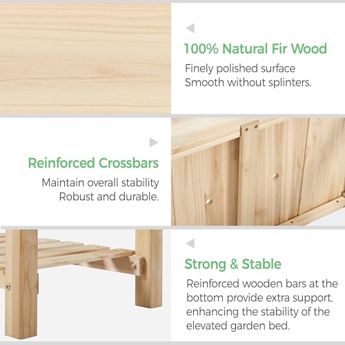 Yaheetech 34" Raised Garden Bed with Legs, Wooden Planter Box, 2Pcs - color: Natural Wood, size: 34" L x 18" W x 30" H(Set of 2)
