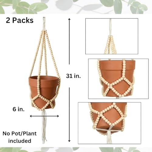 Small Macrame Plant Hanger (for 6"), Short Plant Hanger