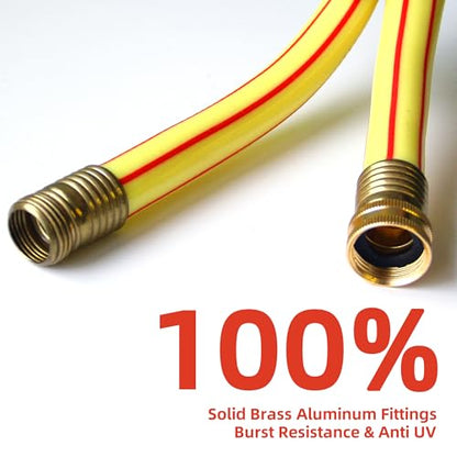 5 ft 3/4” Short Leader Garden Hose, Solution4Patio, Male to Female Fittings - color: Yellow/Red, size: 3/4 in. x 5 ft.