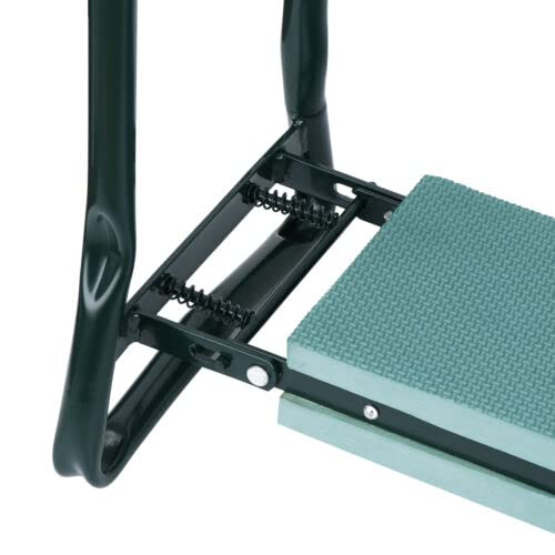 Garden Bench Foldable Stool Padded seat Cushion and Tool Bag