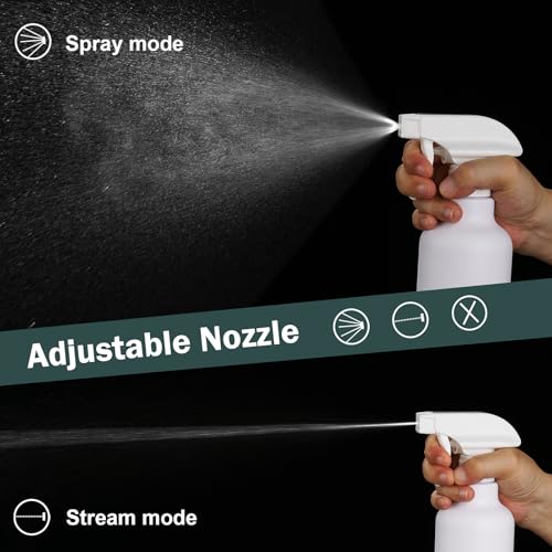 12oz/350ml Plastic Spray Bottles 1 Pack, Adjustable Mist/Stream - color: 16.9oz-White