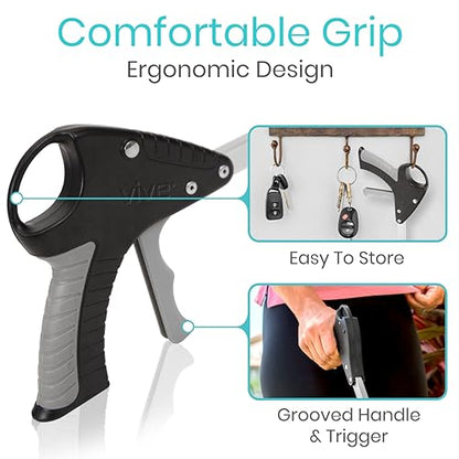 Vive Suction Cup Grabber Reacher 32" - Elderly Grab It Reaching Pickup Tool