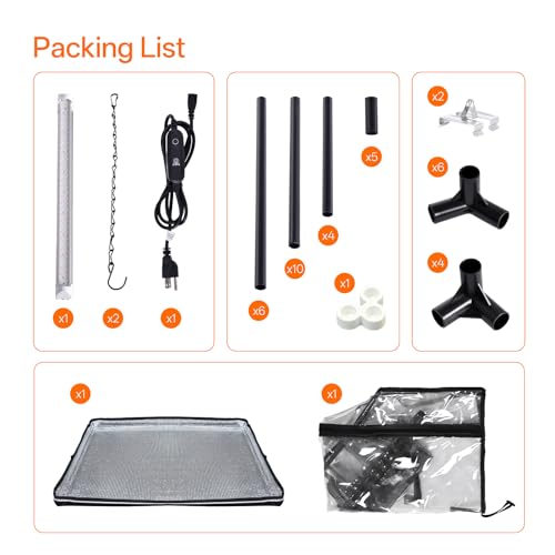 Bstrip Mini Indoor Greenhouse with Grow Light, Tabletop Seed Starting Tent