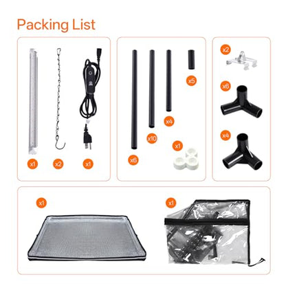 Bstrip Mini Indoor Greenhouse with Grow Light, Tabletop Seed Starting Tent