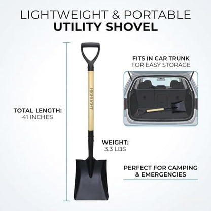 Flat Square Shovel 41 Inch Heavy Duty D Handle Steel Digging Garden Shovel