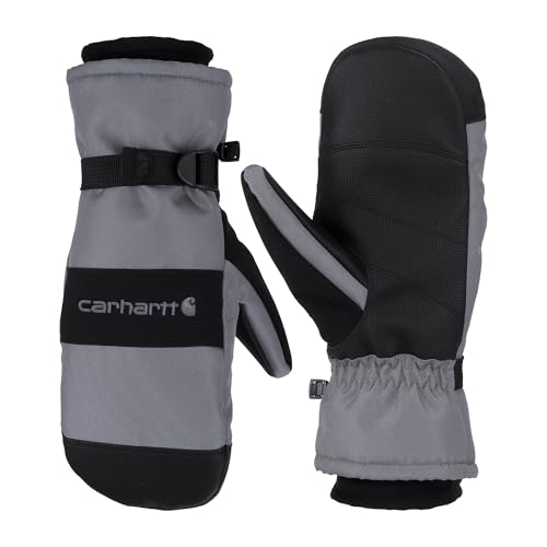 Carhartt Men's Waterproof Insulated Knit Cuff Mitten - color: Dark Grey/Black, size: Large