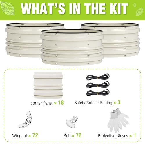 WORKPRO 3Pcs 2x2x1ft Galvanized Raised Garden Bed Set - color: White