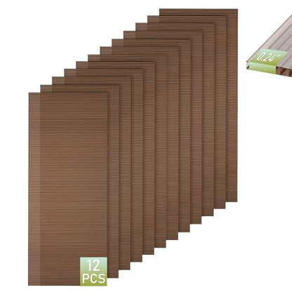 Bezseller 12 Pcs 5'x2' Polycarbonate Greenhouse Panels, 0.24" Brown - color: Brown, size: 0.24"丨12 Pcs
