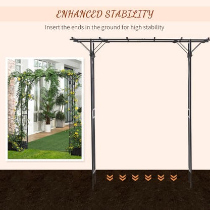Outsunny 82'' Decorative Metal Garden Trellis Arch Durable Steel Tubing