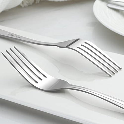 BEWOS 36-Piece Dinner Fork Set, 8.2-Inch Stainless Steel Silverware, Mirror Polished, Dishwasher Safe, For Home, Kitchen or Restaurant - size: 36 Pcs 8.2'' Dinner Fork