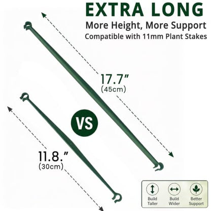 24Pcs 18" Tomato Cage Stake Arms, Trellis Connectors for 11mm Plant Stakes