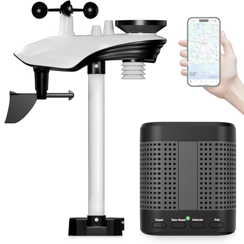 WiFi Smart Weather Station with Weatherseed® AI 24H/7D Accurate Forecast, Wireless Indoor Outdoor Sensor, 2-Year Data Storage, No Display, 2.4GHz WiFi Only