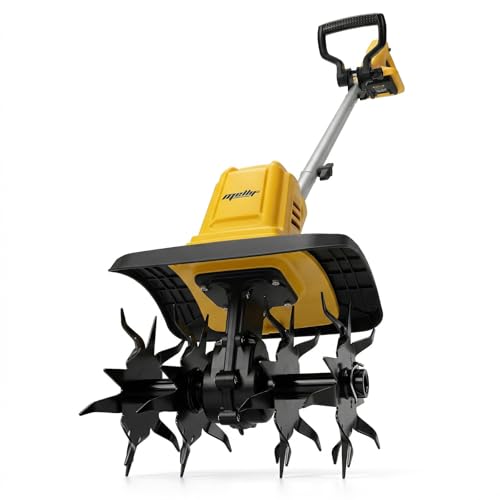 Battery Powered Garden Tiller Compatible with DeWalt 20V Battery(Tool Only), Cordless Brushless Cultivator, 48-Tine Mini Rototiller, 10" Wide, 7" Deep, Electric Soil Tiller for Garden Beds&Raised Beds