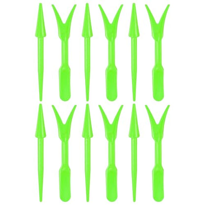 M METERXITY 12-Pack Mini Garden Hand Succulent Transplanting Tools, Plastic Seedlings Dibber Sowing Digging for Repotting/Lawn Maintenance/Plant Care, Small Gardening Tools [Green] - color: Green