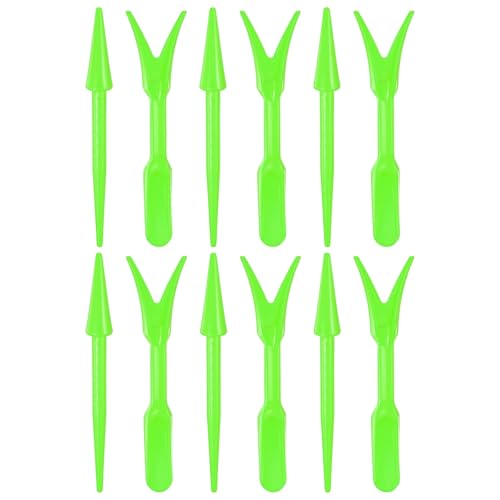 M METERXITY 6-Pack Mini Garden Hand Succulent Transplanting Tools, Plastic Seedlings Dibber Sowing Digging for Repotting/Lawn Maintenance/Plant Care, Small Gardening Tools [Green] - color: Green