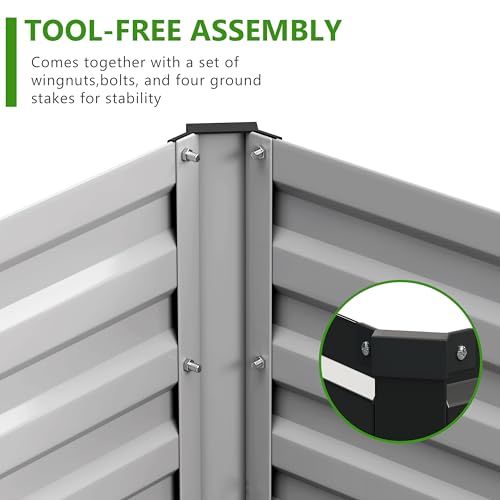 2PCS 8x4x1ft Galvanized Raised Garden Bed Kit, Galvanized Planter Raised Garden Boxes Outdoor, Large Metal Raised Garden Beds for Vegetables,Black - size: 8x4x1(2PCS), style: Black