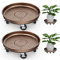 Plant Caddy With Wheels 12" Metal Plant Saucers for Indoors 310 Lb Capacity - size: 2 PACK 12.12 INCH