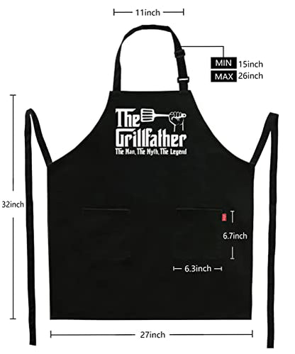 Kaidouma Funny Grill Aprons for Dad - Men’s Chef Cooking Grilling BBQ Apron - color: The Grillfather the Man