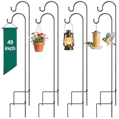 GOFORWILD 49 Inch 8 Pack Shepherd Hook for Garden Decor - size: 49 Inch