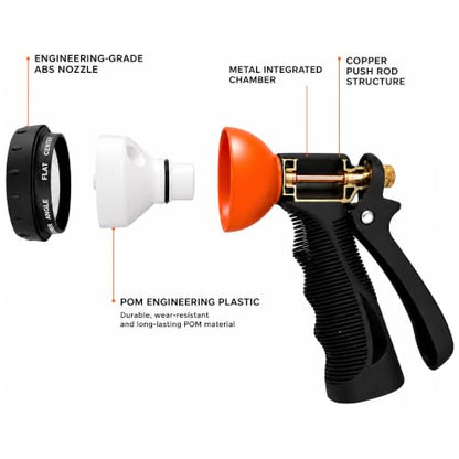 Garden Hose Nozzle,8 Spray Patterns,Trigger Lock,Flow Control