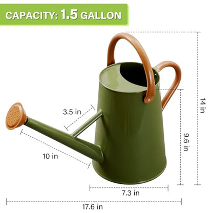 Watering Can for Outdoor&Indoor Plants，1.5 Gallon，Dark Green - color: Dark Green