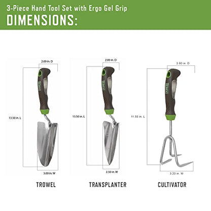 AMES 24450009 3-pc. Ergo Gel Grip Garden Tool Set with Hand Trowel, Transplanter & Cultivator - style: Trowel, Transplanter & Cultivator