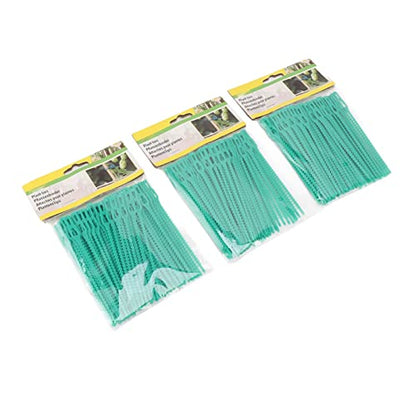 300Pcs Garden Vines Tie Plant Ties Green Reusable Zip Garden Ties Soft Wire for Supporting Plants Vines Shrubs with Flexible Plastic Material