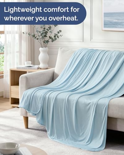 Cooling Blanket for Hot Sleepers - Cold Blanket Queen - Light Blue, 90 x 90 - color: 06 - Baby Blue, size: Full / Queen (90" x 90")