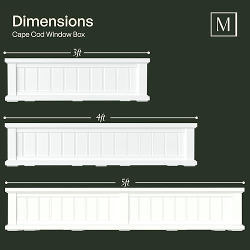 Mayne Cape Cod 60in Self-Watering Rectangular Window Box Planter, Black - color: Black