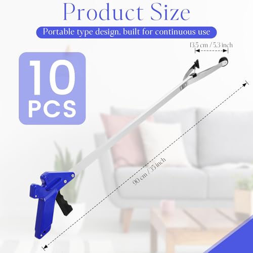 Sabary 10 Pack Suction Cup Trash Picker Grabber Tool,Blue,35 Inch - color: Blue, size: 35 Inch