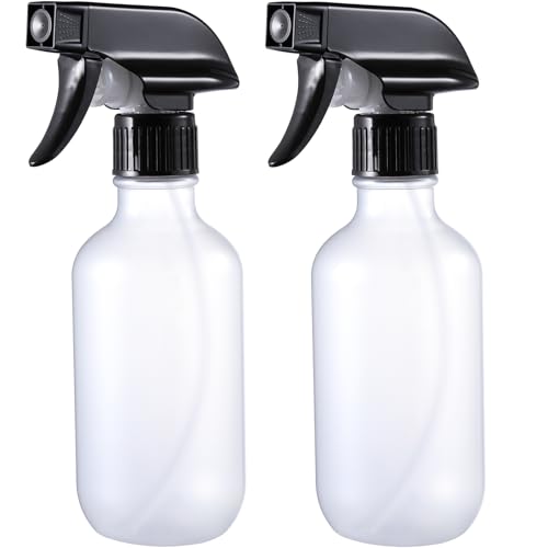 Spray Bottles 2 Pack 10 oz Refillable Plastic Squirt Bottle for Liquid - color: 2 Frosted