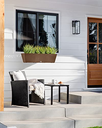 Veradek Pure Series Railing Planter - Tapered Window Box with Bracket - color: Espresso, size: 36 inch - 2 Pack