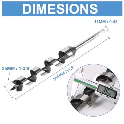 35 x 300mm (Approx. 1-3/8 x 12 Inch) Wood Auger Drill Bit - 1pcs - size: 35x300mm (Approx. 1-3/8 x 12")
