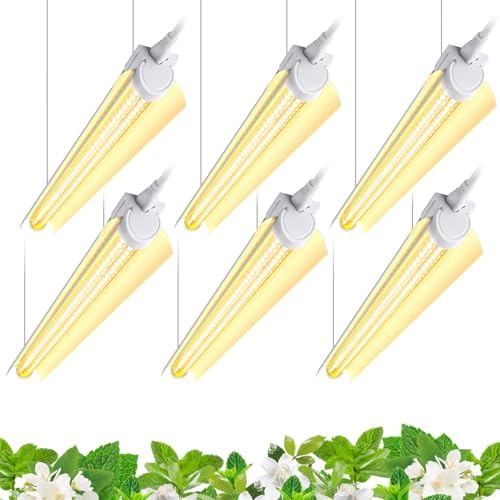 Barrina T8 Plant Light, 2FT 24W Full Spectrum Led Grow Lights, 6 Packs - color: Yellow, size: 2ft-6 Packs