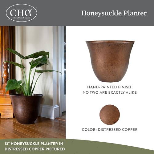 15" Honeysuckle Planter in Distressed Copper - color: Distressed Copper, size: 15"