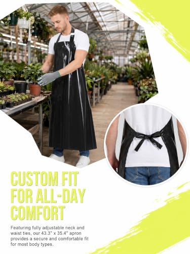 Molaxhome TPU Waterproof Apron Oil-resistant Chef Apron for Unisex Kitchen - color: Black