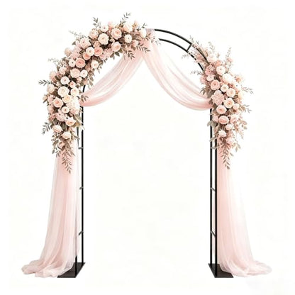 Garden Arch Trellis Metal RustProof Heavy Duty for Climbing Plants - color: Black+Base