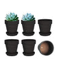 vensovo 5 Inch Black Terracotta & Clay Pots with Saucer, 6 Pack - color: Black