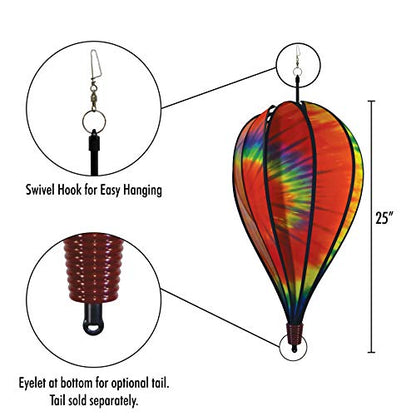In the Breeze 0994 Tie Dye Hot Air Balloon Spinner, 10-Panel - color: Tie Dye