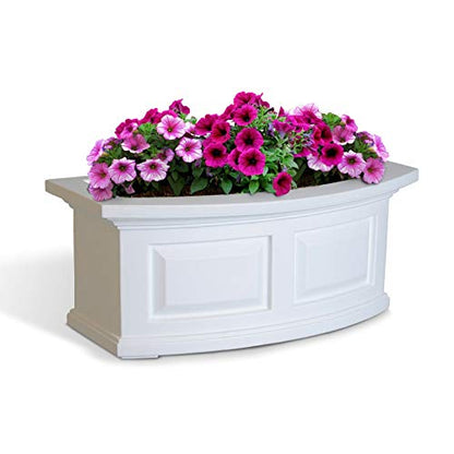 Mayne Nantucket 24in Self-Watering Rectangular Window Box Planter, White - color: White, size: 24in