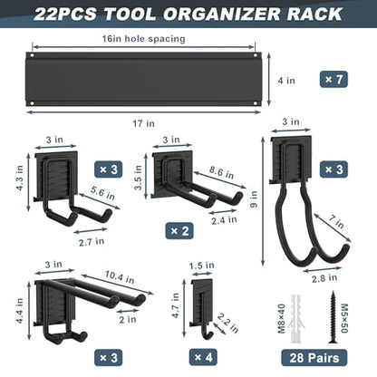 Ultrawall Wall Mounted Garage Tool Organizer, Garden Tool Organization